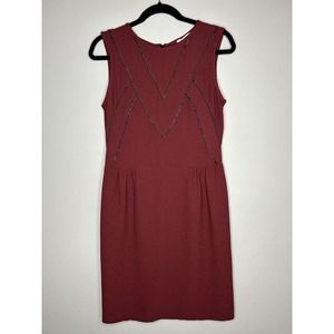 Sandro Rapprocher Chain Detail Fit and Flare Dress Size 3 (Large)